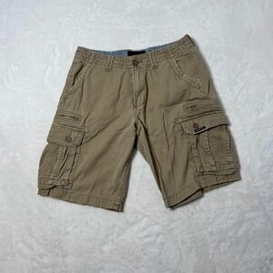 Vintage Quicksilver Cargo Shorts Men's Size 32x12 Tan Heavyweight Skater Hip Hop